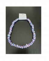 Fu001-4 blau-flieder-weiß Damen Halskette Halsschmuck