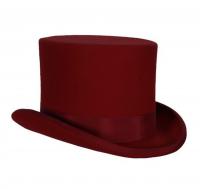 T2224-0800 bordorot hochwertiger Wollfilz Zylinder 14 cm hoch