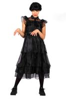 T4000 schwarz Damen Ballsaalkleid lang Wednesday 3 Teile (Kleid,Gürtel,Band)