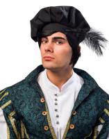 O23509 schwarz Barett mit Feder Kopfweite 59